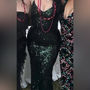 Shimmering Dark Green Formal Dress